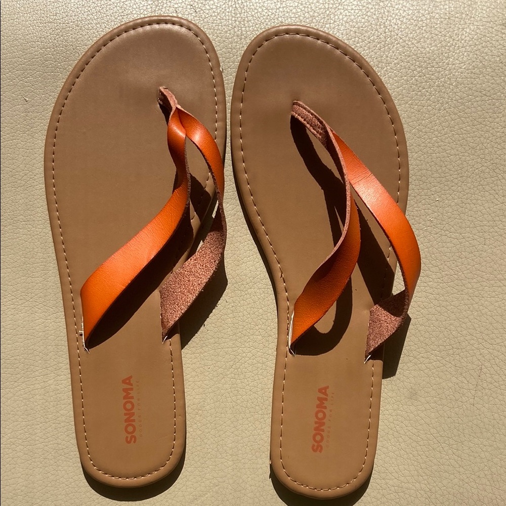 Sonoma Orange Sandals with Flame Pattern